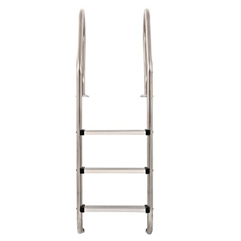 Aqua Pro stainless steel pool ladder with 3 textured anti-slip steps and curved tubular handrails