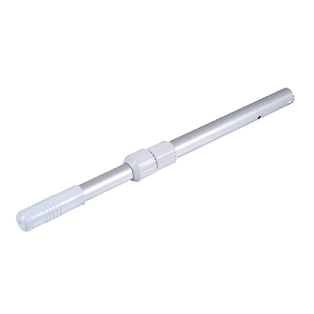 Silver aluminium Aqua Pro extendable pole 1.8m–3.6m with white ribbed locking collar and end cap, on white background