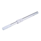 Aluminium extendable telescopic pole in silver with white plastic locking collar and ribbed end cap