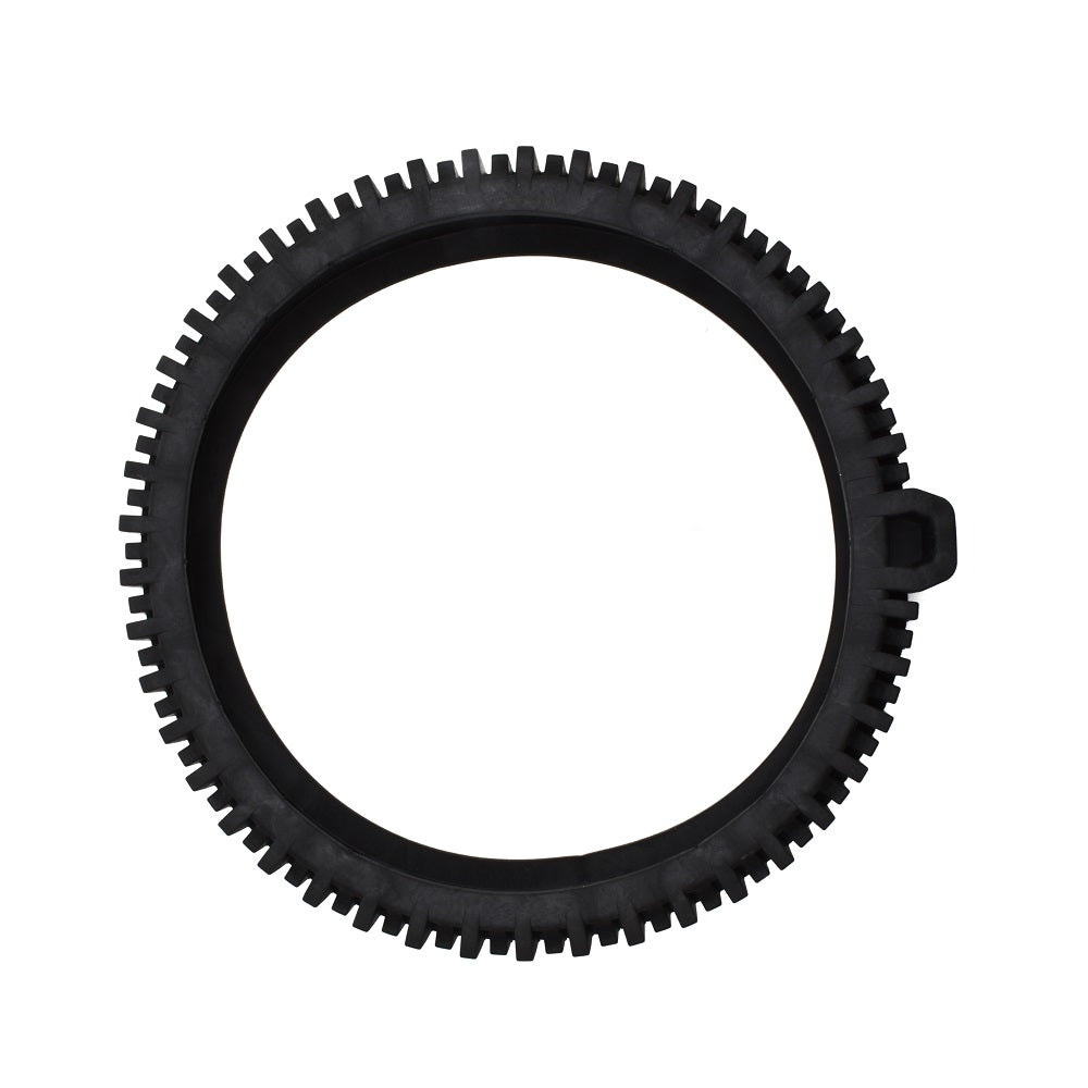 Black plastic toothed gear ring for Kreepy Krauly Dominator pool cleaner tyre with bump tab on outer edge