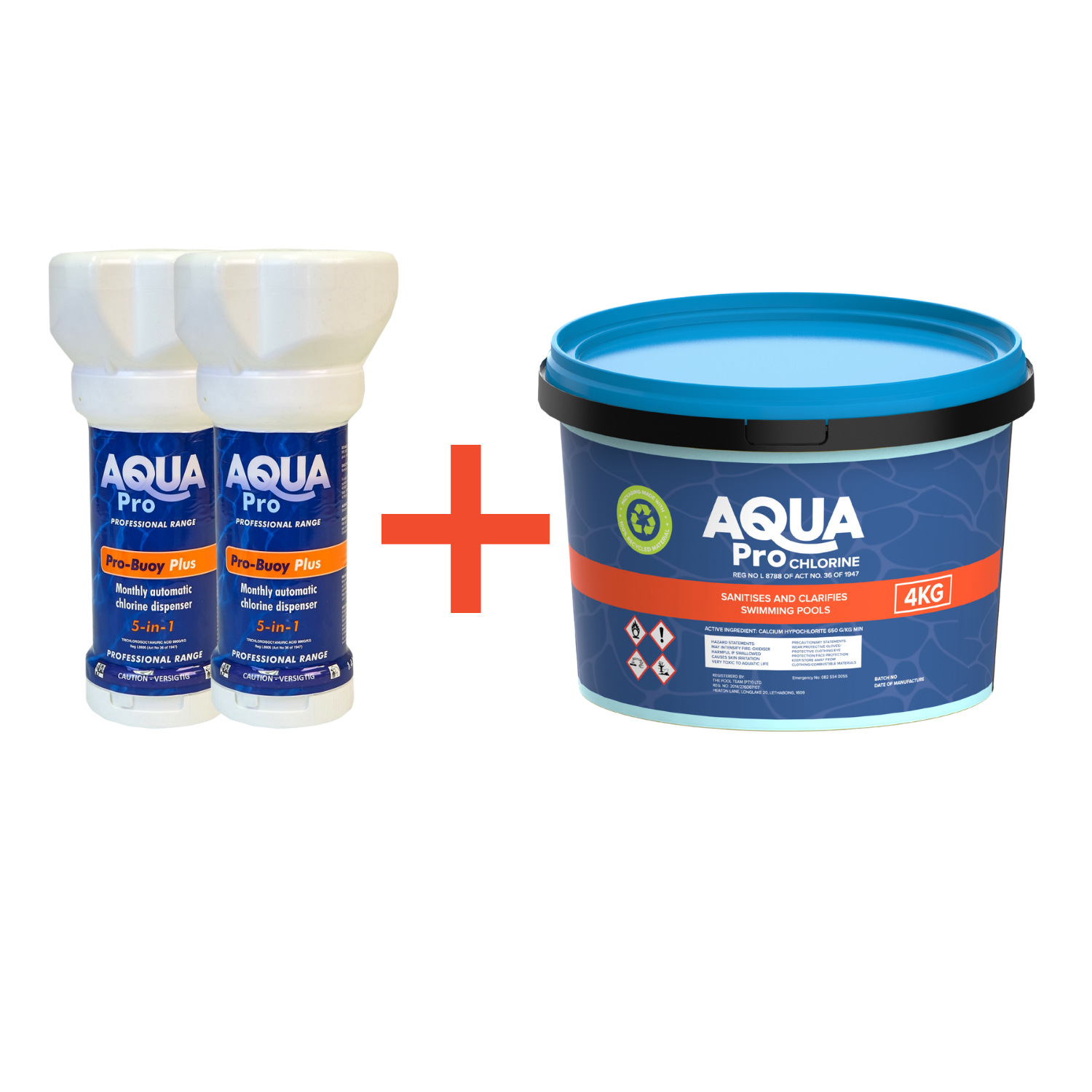 2X Aqua Pro 5in1 Floaters & 1X Aqua Pro Chlorine 4kg Deal