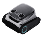 Aiper Scuba N1-Pro cordless robotic pool cleaner in grey and black with rubber tracks and teal accent wheel