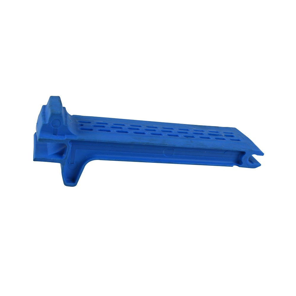 Blue plastic oscillator component for Kreepy Krauly Sand Shark pool cleaner with perforated top surface and clip-style mounting bracket