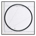 Black rubber O-ring seal for 610 filter lid, approximately 20cm diameter, shown on metric grid mat