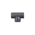 Grey PVC 20mm T-piece pipe fitting with three socket ends in a tee configuration