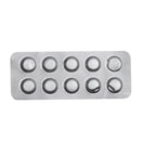 Cyanuric acid tablets silver foil blister pack containing 10 round white tablets in two rows of five