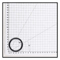 Black rubber O-ring approximately 5cm diameter shown against metric grid mat for scale