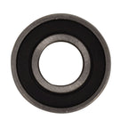 Front view of Aqua Pro Quality & Eartheco Bearing 6203, dark metal sealed ball bearing with rubber shield on white background