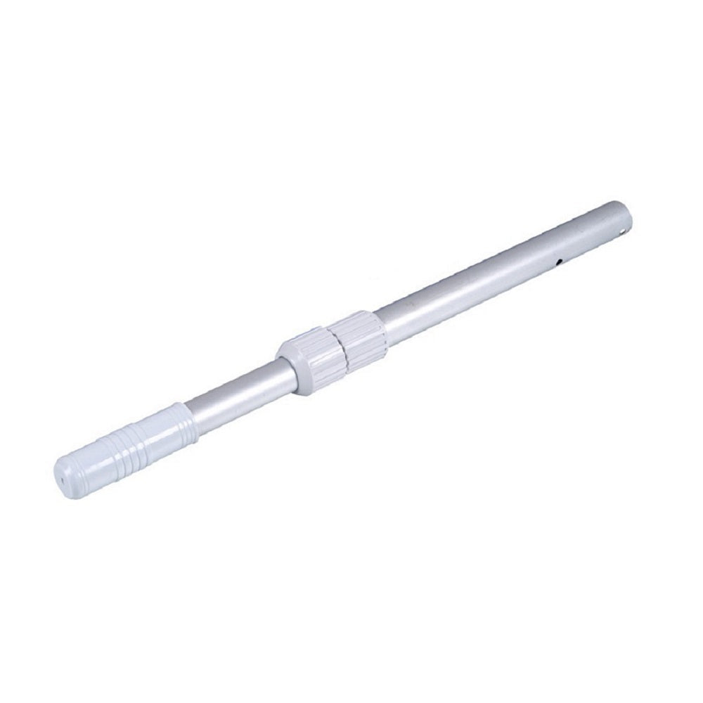 Aqua Pro aluminium extendable telescopic pole in silver with white twist-lock collar and ribbed end cap
