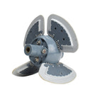 Grey plastic 3-blade impeller engine assembly for Zodiac MX8 pool cleaner with central hub and stainless steel bolts