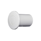 White plastic spa air button with flat circular face and cylindrical body, compatible with Eartheco equipment