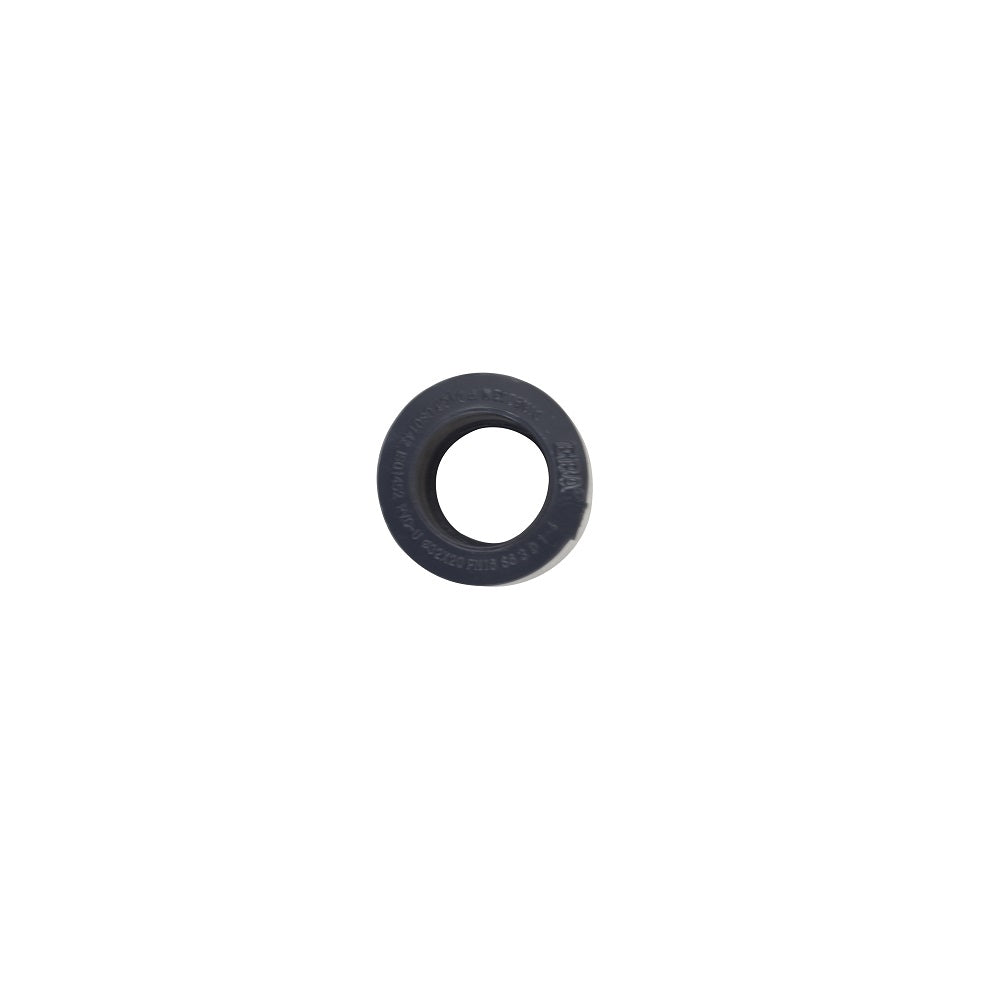 Dark grey PVC reducer ring 32mm to 20mm, circular flat profile with embossed markings on outer edge
