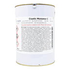 Scott Bader Crystic Monomer C styrene monomer 4kg white metal tin with hazard warning labels and safety instructions