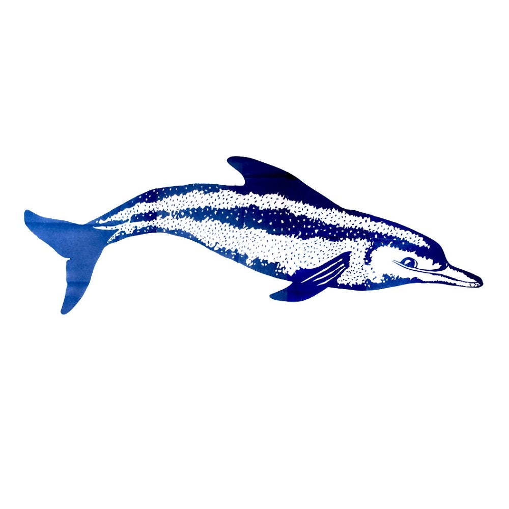 Aqua Pro Dolphin Cloth Mosaic Large, blue and white illustrated dolphin graphic on white background