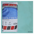 Cemcrete Poolcrete marble pool plaster in Sea Glass, 40kg paper bag against a matching aqua-toned background