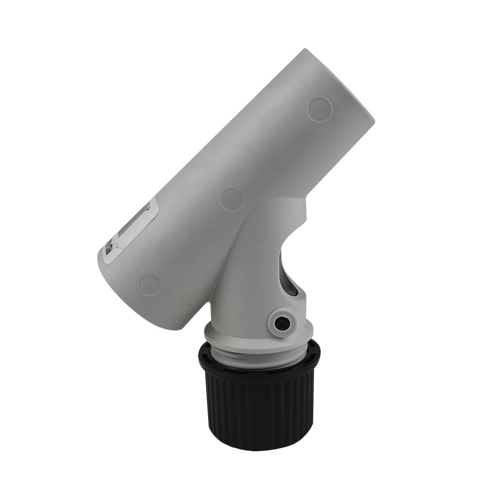 Grey and black plastic Kreepy Krauly Orca pool cleaner regulator valve with angled swivel body and ribbed base fitting