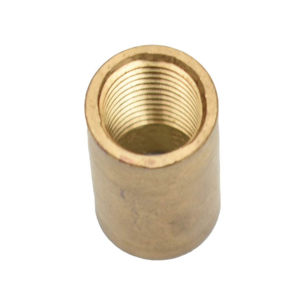 Quality Brass Pump Sleeve Threaded, cylindrical brass fitting with visible internal female threading, on white background