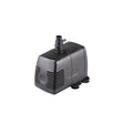 Submersible water pump dark grey plastic housing with top outlet nozzle, side vent grille and suction cup base feet