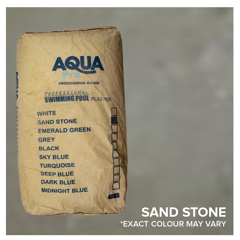 Aqua Pro Professional Swimming Pool Plaster 40kg kraft paper bag in Sand Stone colour variant