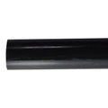 Black gloss PVC pipe 50mm diameter, close-up showing smooth cylindrical surface, sold per metre