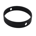 Black plastic circular swivel ring with two oval mounting holes, flat profile and smooth matte finish for aqua light fitting