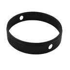 Black plastic circular swivel ring with two oval mounting holes, flat profile and smooth matte finish for aqua light fitting