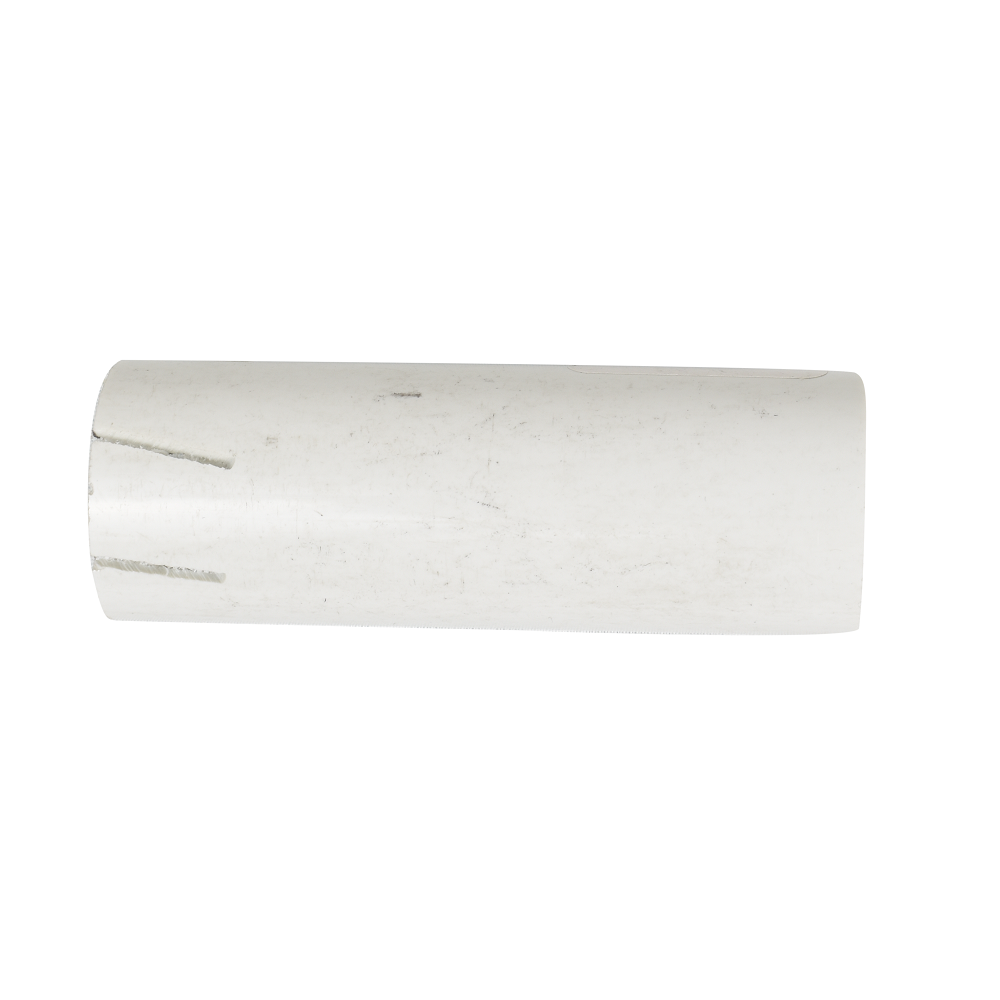 White cylindrical pool skimmer bung plug with slotted open end for secure fitting