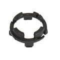 Black plastic compression ring with segmented outer edge, directional "This Side Up" embossed text, and notched locking tabs