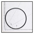 Black rubber O-ring seal approximately 13cm diameter shown on centimetre grid mat for Eartheco Quality Filter lid