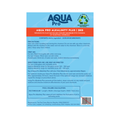 Aqua Pro Alkalinity Plus 2kg pool chemical back label showing sodium bicarbonate ingredients, usage directions, and biodegradable packaging badge