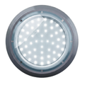 Round IPP LED White Retro Fit Replacement Light with chrome ring, glass lens, and visible white LED array