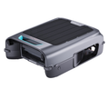 Aiper Surfer S2 robotic pool surface cleaner in grey with solar panel top and teal accent light