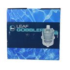 IPP Leaf Gobbler inline pool leaf catcher in blue and navy retail box with product image and 1-year guarantee badge