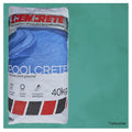 Cemcrete Poolcrete marble pool plaster in Turquoise, 40kg paper bag against a turquoise-painted surface swatch