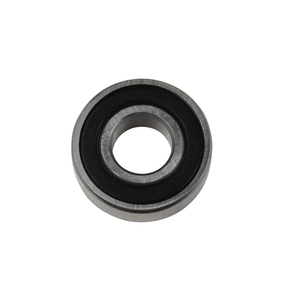 Deep groove ball bearing 6204 silver steel outer ring with black rubber sealed face and central bore hole
