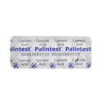 Palintest Cyanuric Acid blister strip containing 10 white test tablets in silver foil packaging with blue branding