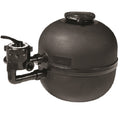 Speck BADU Koi 3 Bag Filter, dark grey spherical tank with side-mounted multiport valve and top access lid, on white background