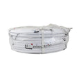 CBI Electric white 2.5mm Twin & Earth flat cable coil, wrapped in clear plastic with branded strap, on white background