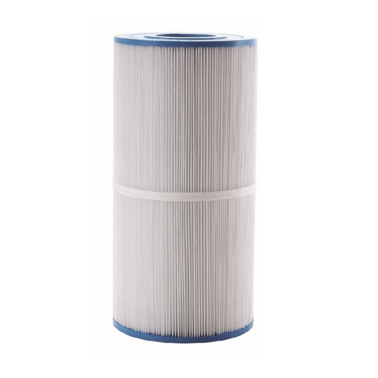 Speck Badu ECO2 Cartridge filter with white pleated polyester media and blue end caps, on white background
