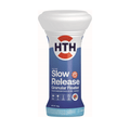 HTH Slow Release Granular Floater 1.5kg pool chemical container in blue and white with mushroom-shaped cap