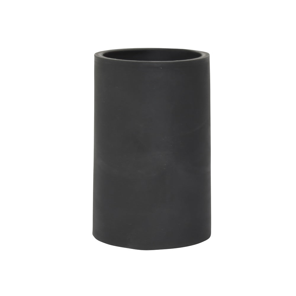 Matte black cylindrical rubber connector by Sun Command, smooth finish with open top, isolated on white