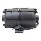 Black 1000W two-stage spa blower with cylindrical housing, dual air outlets, metal clamp band and wiring harness, top-down view