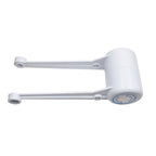 White Gemini dive float long with dual parallel arms, cylindrical roller body and blue branded end cap, rigid plastic construction