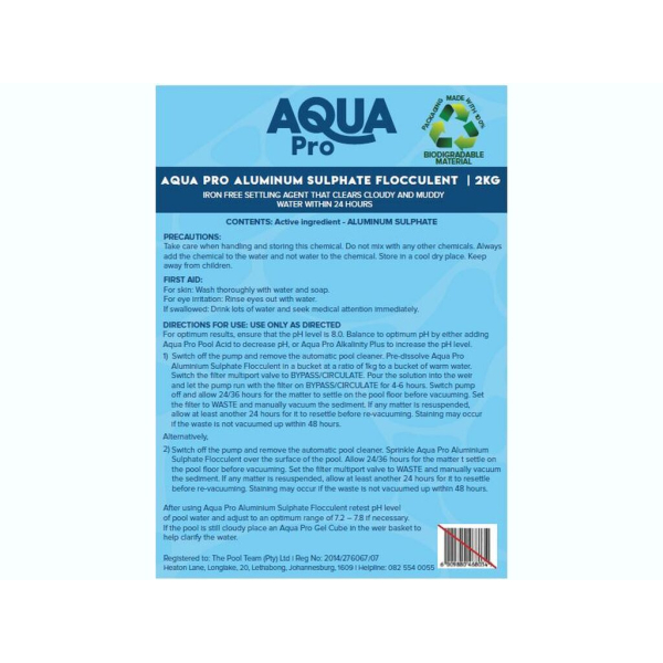 Aqua Pro Aluminium Sulphate Flocculant 2kg