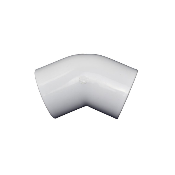 PVC 50mm White 45° Elbow Fitting